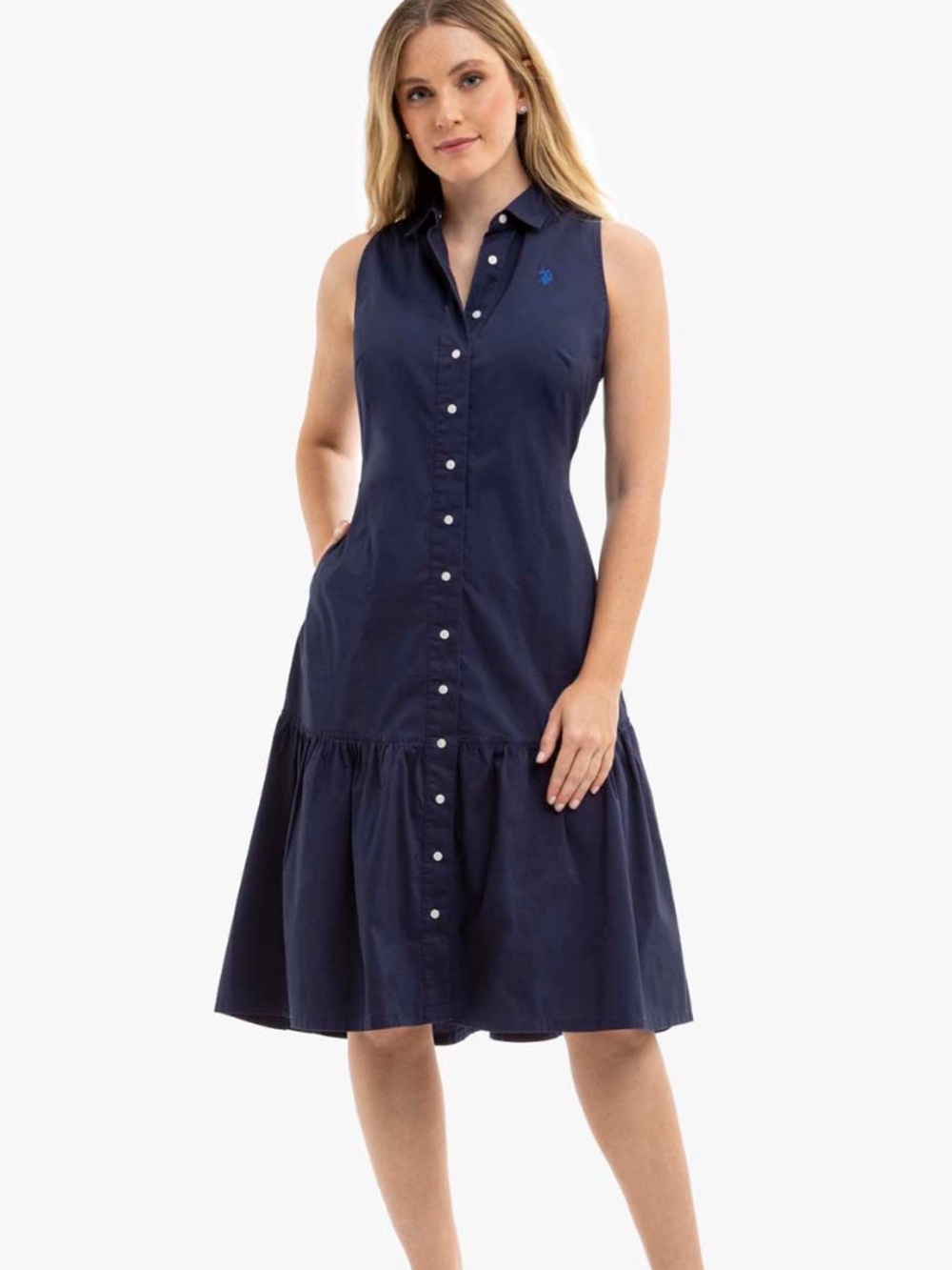 U.S Polo Sleeveless Tiered DRESS. Small